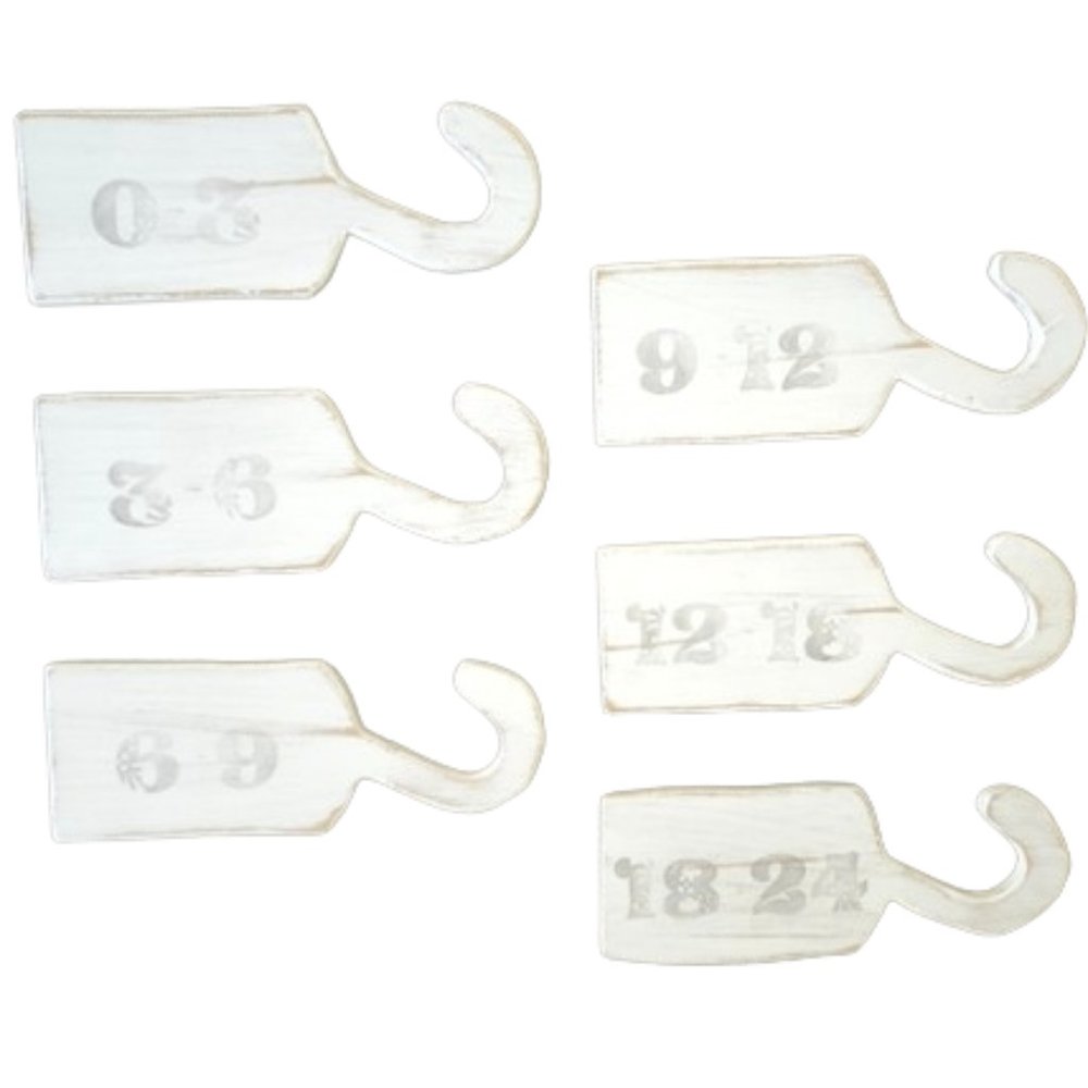 🌿Vintage Distressed Wooden Painted Handmade Baby Closet Dividers [Set of 6]🌿